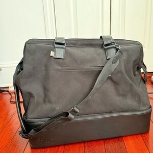 BEIS Black Duffel Bag with Bottom Shoe Compartment